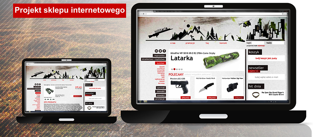 projekt  strony www dla militaria.pl